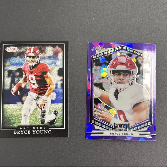 Lot 4 Bryce Young 2022 2023 Rookie Draft Ungraded Trading Cards Leaf Panini Sage - Picture 2 of 5